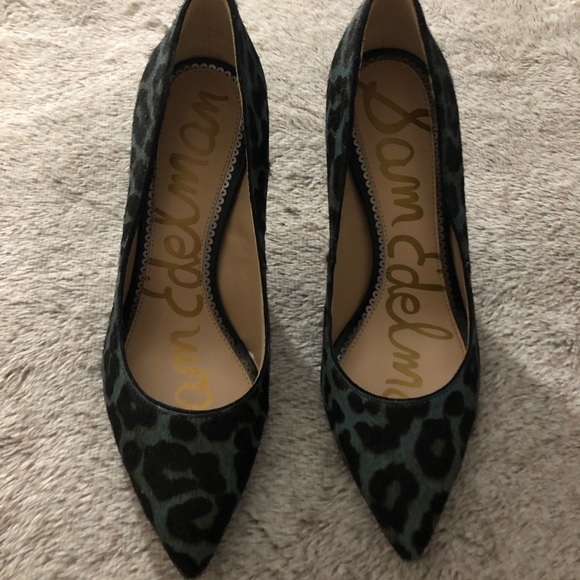Sam Edelman Blue Hazel Leopard Pumps 